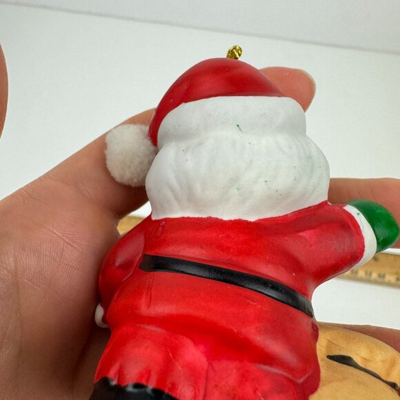Vtg‎ Small Ceramic Porcelain Santa Clause Christmas Bell Gifts Candy Cane Jolly - Picture 8 of 9